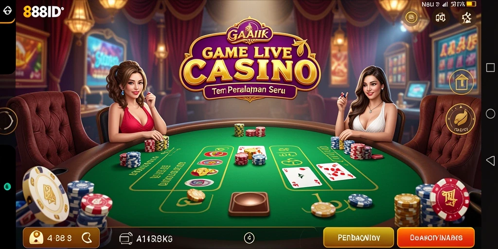 Tampilan menarik dari gameplay Live Casino di aplikasi 88ID.