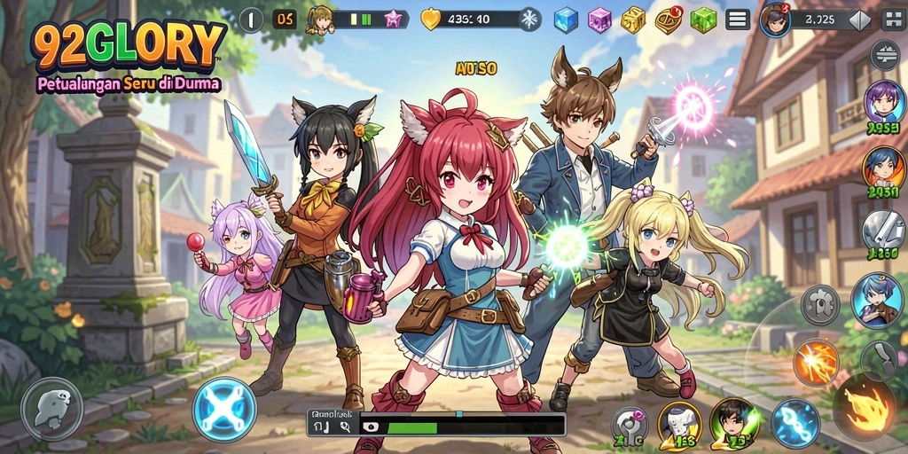 Tampilan menarik dari gameplay 92GLORY dengan aksi karakter yang dinamis.