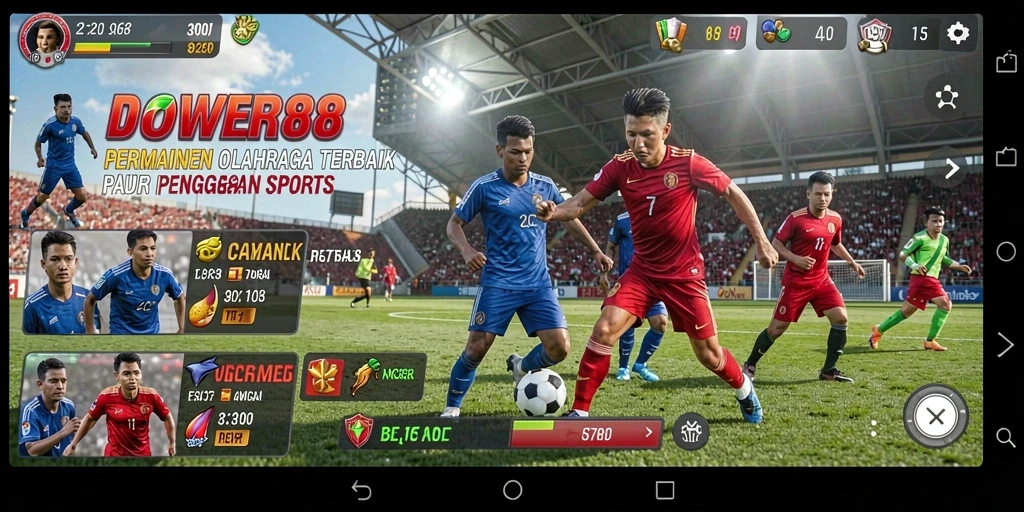 Tampilan screenshot DOWER88 yang menampilkan aksi seru dalam permainan olahraga.