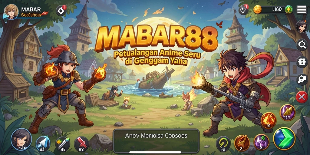 Screenshot menunjukkan karakter Anime dalam aksi seru di MABAR88.