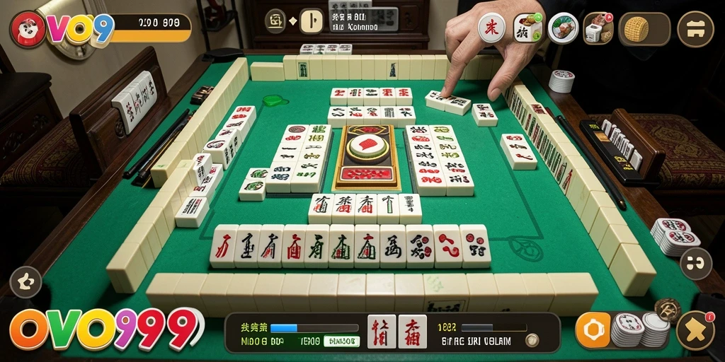 Screenshot OVO99 yang menampilkan momen seru dalam permainan Mahjong.
