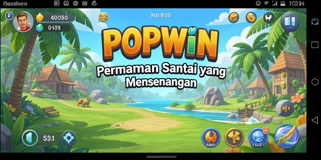 Screenshot utama POPWIN menampilkan gameplay menarik yang penuh warna.