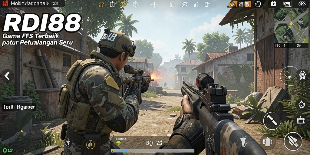 Gameplay RDI88 yang intens dan mendebarkan dengan aksi tembak-menembak.