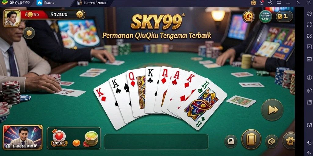 Tangkapan layar utama SKY99 menampilkan aksi seru permainan QiuQiu.