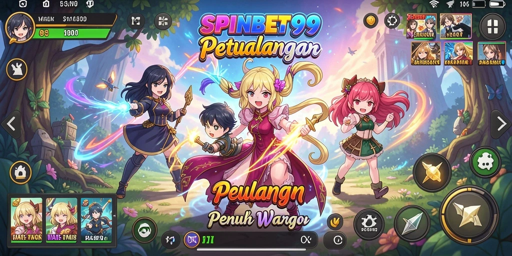 Tampilan menarik dari gameplay SPINBET99 yang menampilkan karakter Anime.