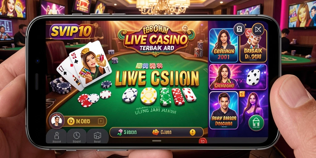 Tampilan menarik dari gameplay Live Casino di SVIP10.
