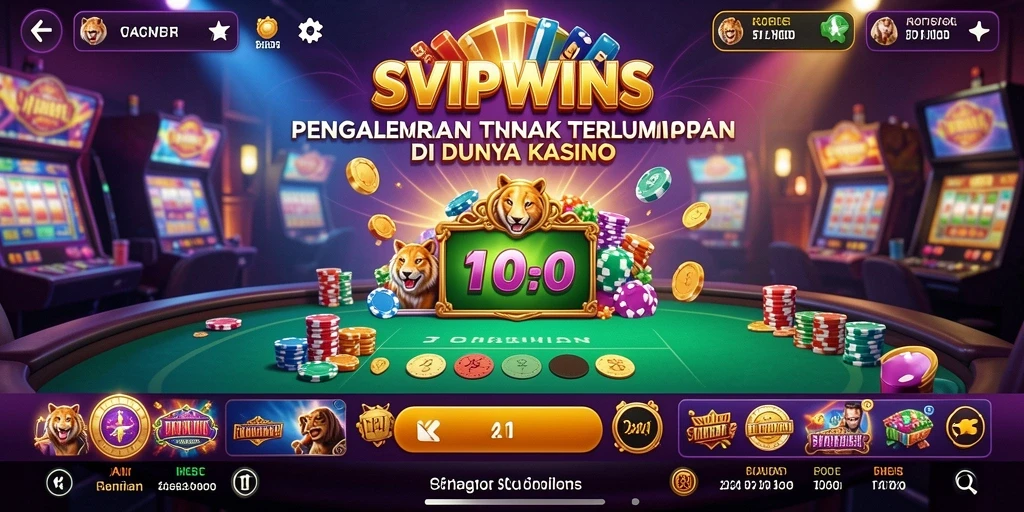 Tampilan mendebarkan dari gameplay Kasino di SVIPWINS.