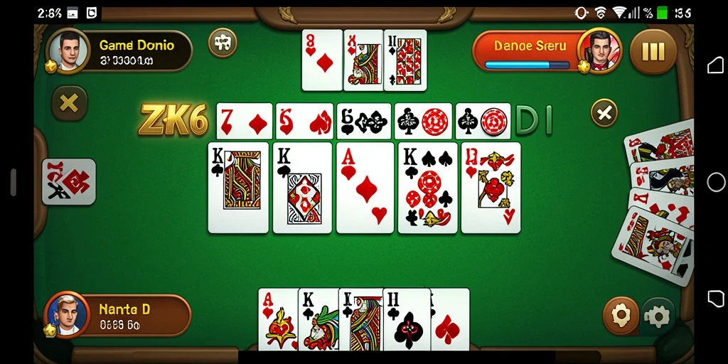 Tampilan gameplay seru di ZK6 saat bermain Domino.